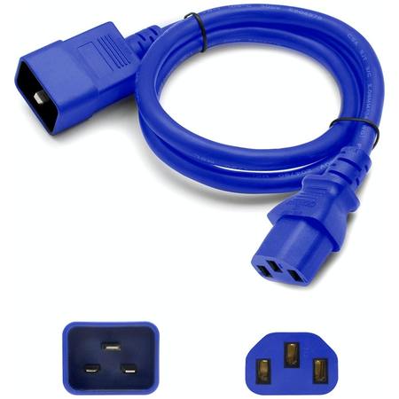 ADD-ON Addon 3Ft C13 To C20 14Awg 100-250V Blue Power Extension Cable ADD-C132C2014AWG3FTBE